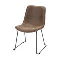 Gfancy Fixtures Brown Faux Leather Seat with Black Iron Frame Dining Chair GF3672880